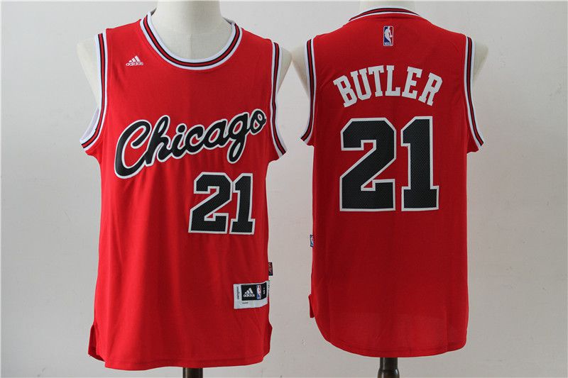 Men Chicago Bulls 21 Butler Red Adidas NBA Jersey1